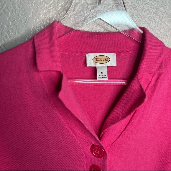 Talbots Pink Button Short Sleeve Top - Picture 6 of 7